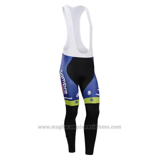 2014 Abbigliamento Ciclismo Lampre Merida Rosa e Blu Manica Lunga e Salopette